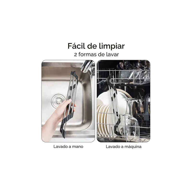 Escurreplatos Triangular Enrollable Plegable Para Fregadero
