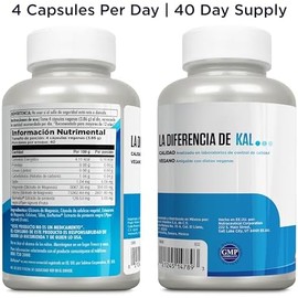 KAL Glicinato de Magnesio Magnesium Glycinate con BioPerine 160 Cápsulas