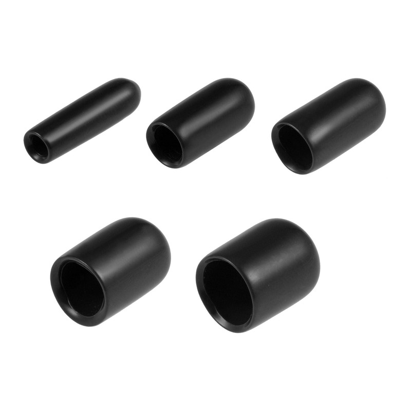 sourcing map 50pcs Round Rubber End Caps 1/8" 3/16" 1/4"