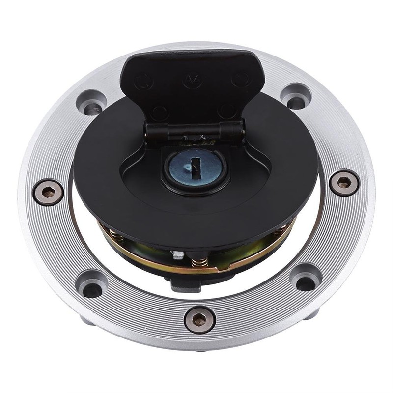 Fuel Cap Cover, Aluminium Fuel Cap Lock with Key Motorcycle