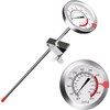 defull 12" Deep Fry Thermometer with Clip Instant Read Dial Thermometer 12 inch Stainless Steel Stem Meat Thermometer Cooking Thermometer for Turkey, BBQ, Grill
