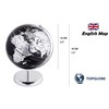 Topglobe 14 cm Metallic Globe - English Map - Educational/Geographical/Decoration