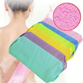 Bamboo Exfoliating Body Scrub Towel (Italian Style) Housewarming Gift - Whale Pattern Towel (Random Color) 10ea