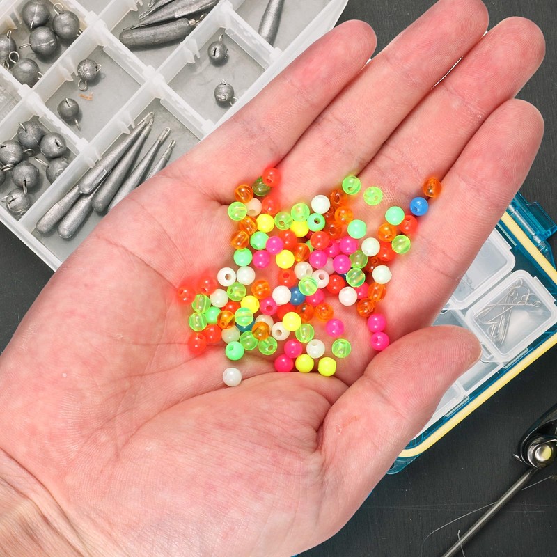Alrhso 1000 Pcs Round Float Glow Fishing-Rig Bead Fishing Beads
