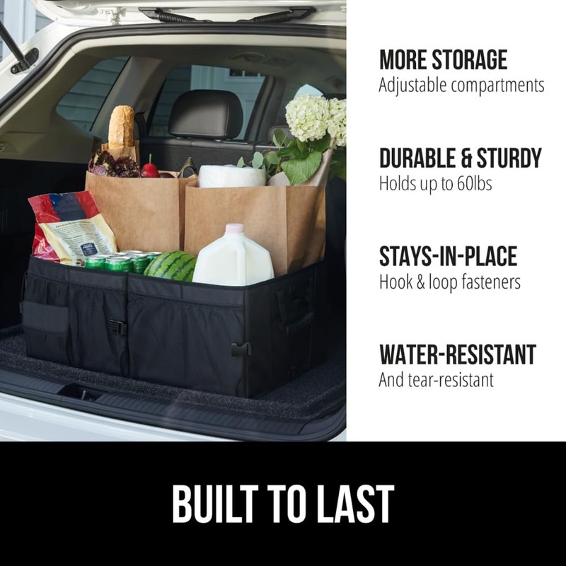 GORILLA GRIP Large Capacity Sturdy Trunk Storage Organizer, Slip and
