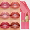 Conjunto De 6 Unidades De Batom Glitter, Impermeável De Long