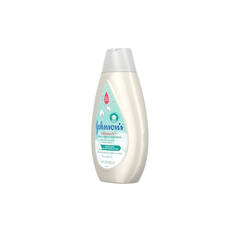 Johnson's CottonTouch Newborn Baby Wash & Shampoo, Made with Real