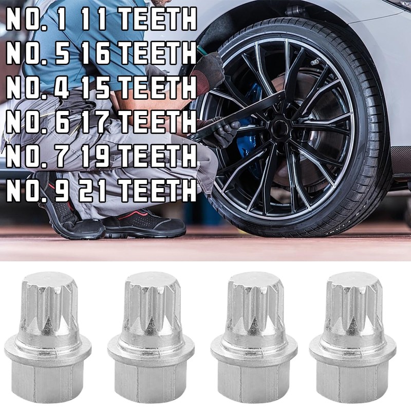 JNNJ 2 Pcs Car Wheel Lock Nuts Removal Key, Auto