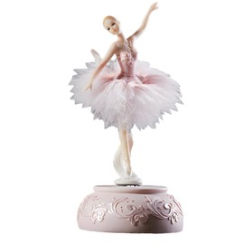 Briskfeel Ballerina Music Box Resin Carved Collectible Mechanical Ballerine Musical Box with Ballerina Rotates (6# Ballet Pink)
