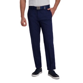 Haggar Men's Cool Right Performance Flex Straight Fit Flat Front Pant-reg. and Big & Tall, Midnight, 38x30