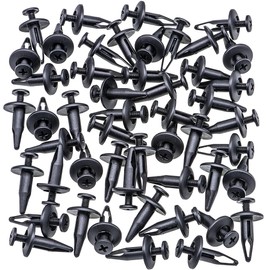 Rexka 50pcs Radiator Shroud & Trim Retainer Push-Type Clips Rivet Compatible with GM 20664092 Ford N804570S