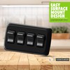 Leisure LED Contemporary Quadruple SPST On-Off Switch with Bezel, 12-Volt,