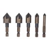 5 Pcs Countersink Drill Bit 1/4in 3/8in 1/2in 5/8in 3/4in