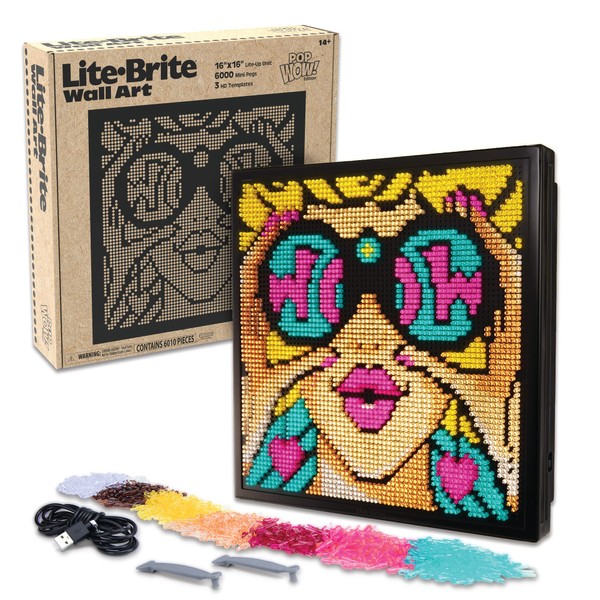 Lite Brite Wall Art POP Wow - 16" x 16"