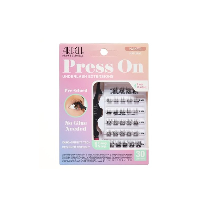 Ardell Extensiones Underlash Prepegadas a Presión Desnuda - Naturales Juego