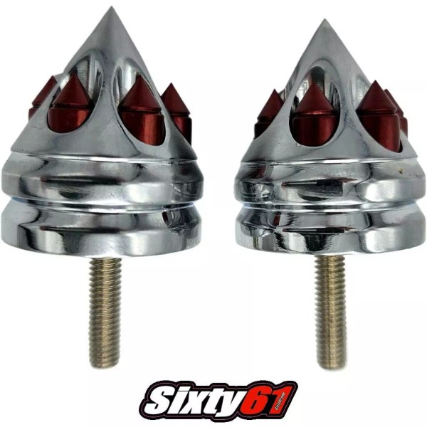 Sixty61 Suzuki GSXR 1000 600 750 Spike Spiked Red Chrome
