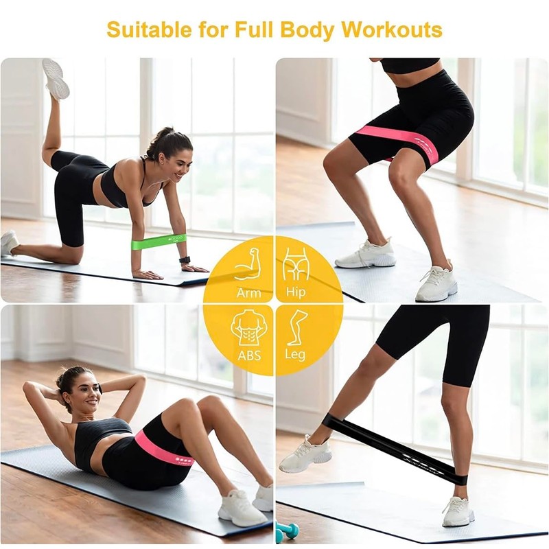 Resistance Bands Set, 5-Pack, Different Resistance Levels, for Home Workouts,