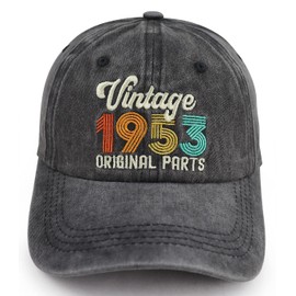 71th Birthday Gifts for Women Men, Turning 71 Years Old Birthday Decorations Baseball Cap, Adjustable Embroidered Vintage 1953 Hats Original Parts, Funny Retirement Gifts for Mom Dad Grandma Grandpa