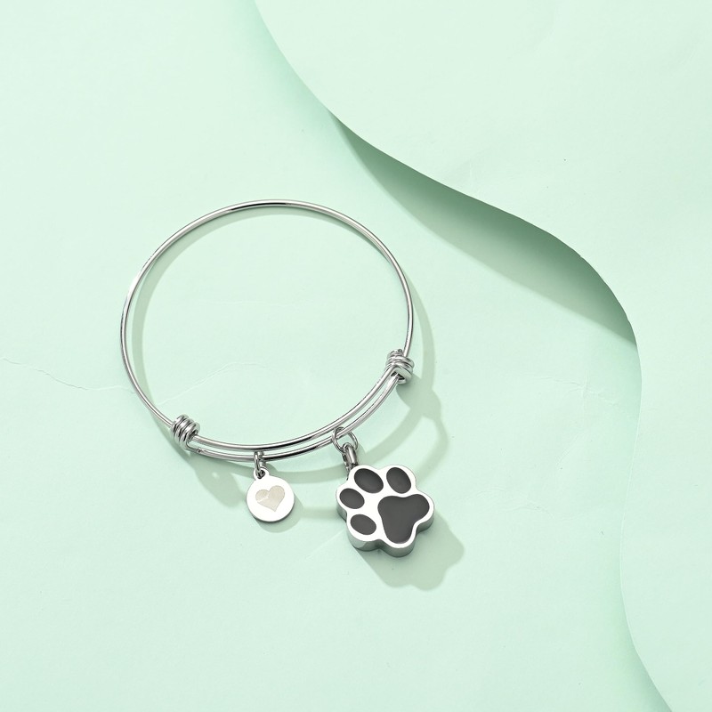 Cremation Urn Bracelet for Ashes, Heart Shaped Stainless Steel Memorial