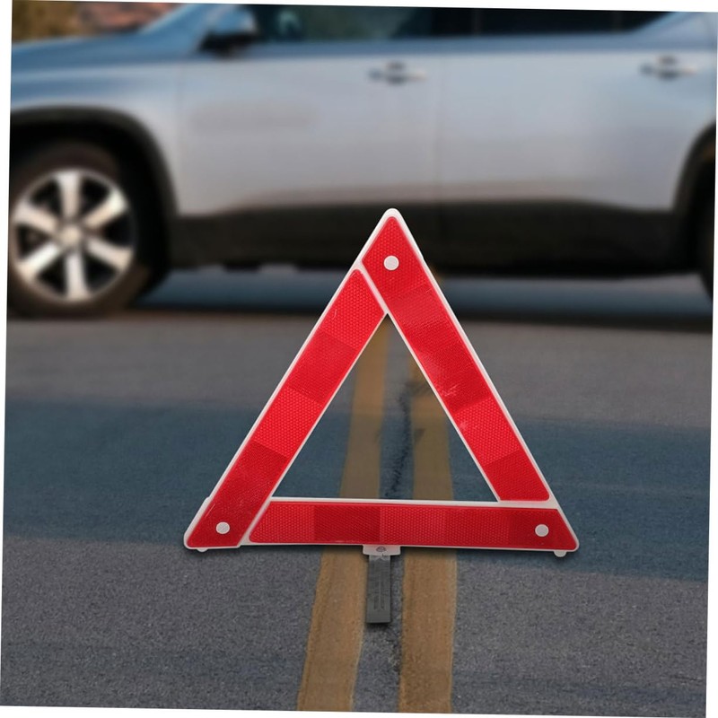 iplusmile 2pcs Foldable Reflective Triangles for Vehicles Weather Resistant Roadside