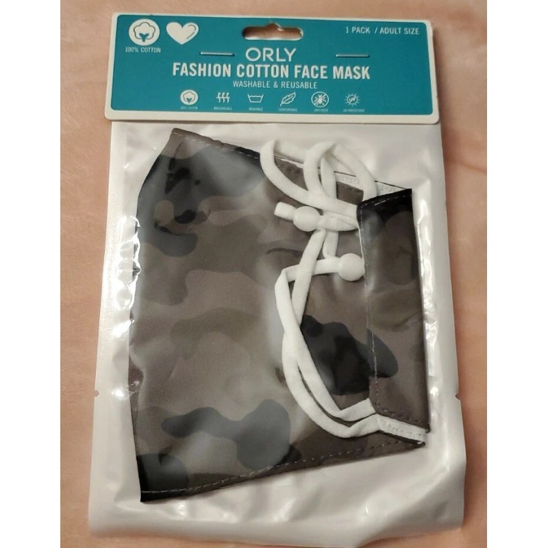 Orly Adult Fashion Cotton Adjustable Face Mask Washable Dark Camo