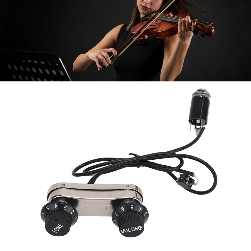 Violin Pickup Piezo Transducer Bridge Set with Tone Volume Knob