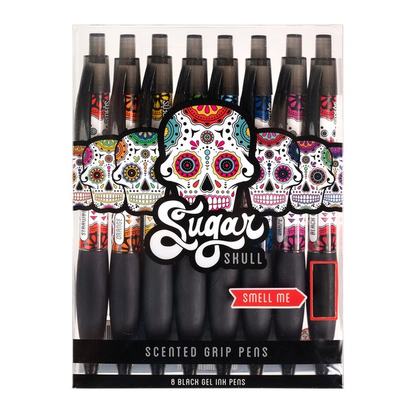 Sugar Skull Smens - Scented Pens, Black Ink, Medium Point