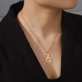 TEAMER Gymnastics Pendant Trendy Gymnastics Necklace Sports Ballerina Jewellery for Women Girls for Birthday Christmas, Stainless Steel