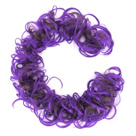 IMISSU Large Size Hairpiece Curly Messy Hair Bun Wrap Scrunchies Elastic Hair Band Donut Updo Chignon Hair Extension Piece for Women Girl (Brown Violet)