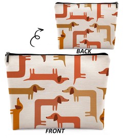 Dwept Funny Dachshund Cosmetic Bag, Gifts for Dog Lovers Mom, Dog Lovers Gifts, Dachshund Dog Lover Gifts for Women, Dog Makeup Bag for Purse, Wiener Weiner Puppy Dog Travel Toiletry Beauty Bag