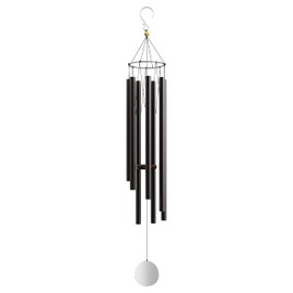 Wind Chimes for Outside and Inside – 44 inch – 528hz Solfeggio Healing Tones - Black