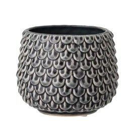 Nordring Ceramic Flower Pot Pino - colorful Planter, Pot for plants, sukkulents Size M (13,5 cm ø) Dia 5,25'' H 4,5'', Stoneware, grey
