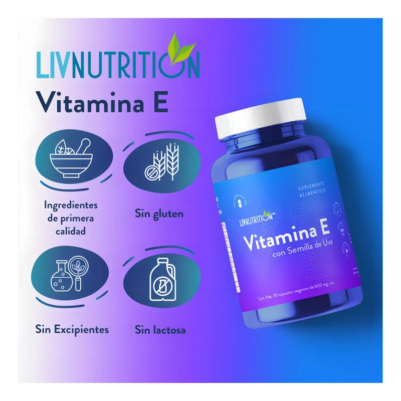 LIV NUTRITION Vitamina E 60 Cápsulas De 600 Mg -