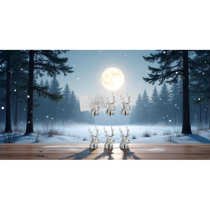 SILBERKANNE Holder for Place Cards Set of 6 Deer 4
