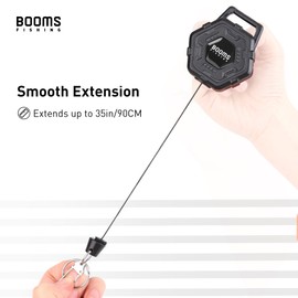Booms Fishing RG5 Retractable Keychain Heavy Duty with Belt Clip, Retractable ID Badge Holder with 35” Retractable Cord 2 Pack Zinger Retractor, 10.5oz, Basic Style