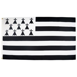AZ FLAG - Brittany Flag - 150 x 90 cm - Brittany Flag 100% Polyester with Brass Eyelets - 110 g