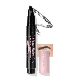 Anglicolor Lapiz De Cejas,Delineador de Cejas LíQuido,Cepillo Cejas Secado Rápido,Efecto 3D Waterproof,Larga Duracion y Acabado Natural,Tono Negro-Soft Black,Cejas Maquillaje(05 black)