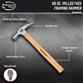 Dead On Tools-20oz Milled Face Framing Hammer,(DOH20M15)