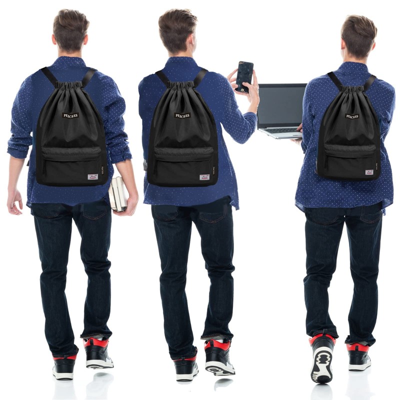 Peicees - Mochila deportiva impermeable con cordón para hombres y