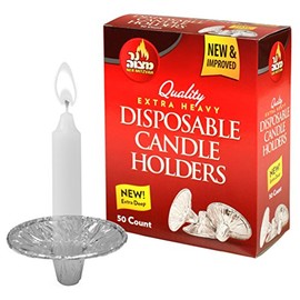 Ner Mitzvah Quality Extra Heavy Disposable Candle Holders, 50 ct