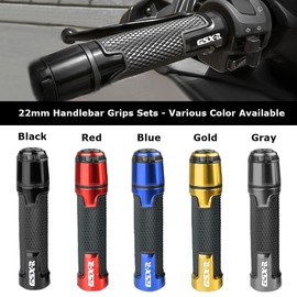 2pcs Motocycle Handlebar Grip Ends Set, Fit with S.uzuki GSXR GSX-R GSXS 600 750 1000 (22mm 7/8" - Gold)