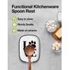 Ceramic Patterned Fork Spoon Rest with Message Love, Functional Kitchenware