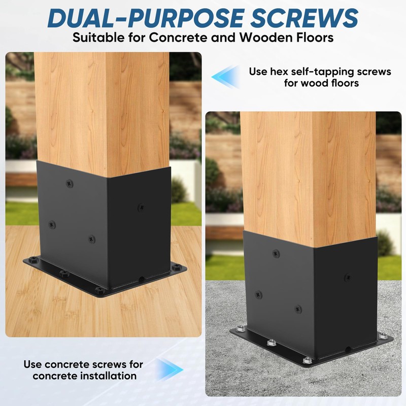CYGIVC 6 Pack 4x6 Heavy Duty Metal Post Base Brackets,