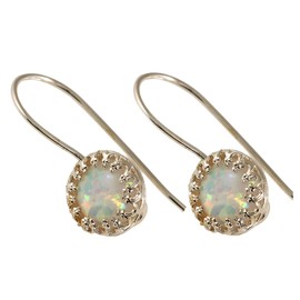 Custom Gold Opal Earrings Dangle Drop Blue Opal 8mm 14K gold filled Jewelry