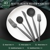 40-Piece Matte Black Silverware Set for 8, CEKEE Stainless Steel