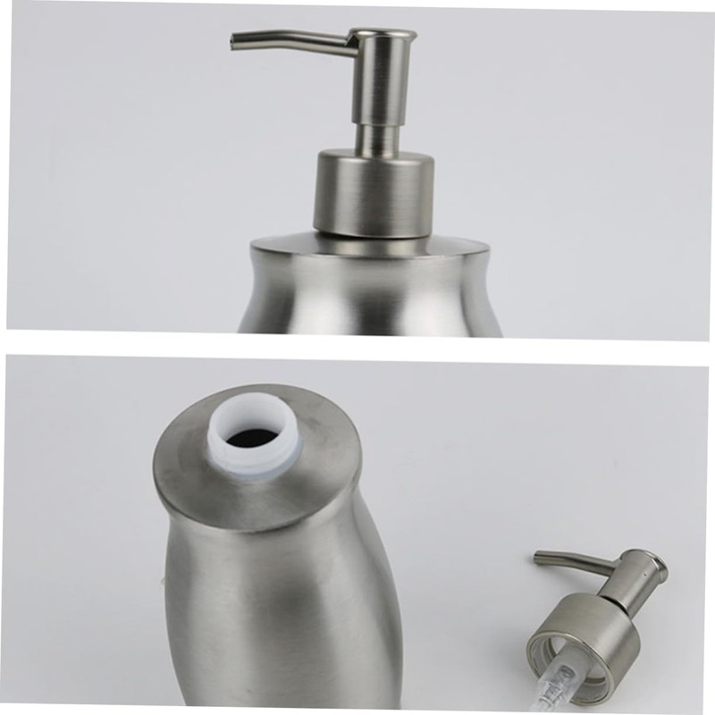BUGUUYO Manual Liquid Soap Dispenser Stainless Steel Shampoo Bottle for
