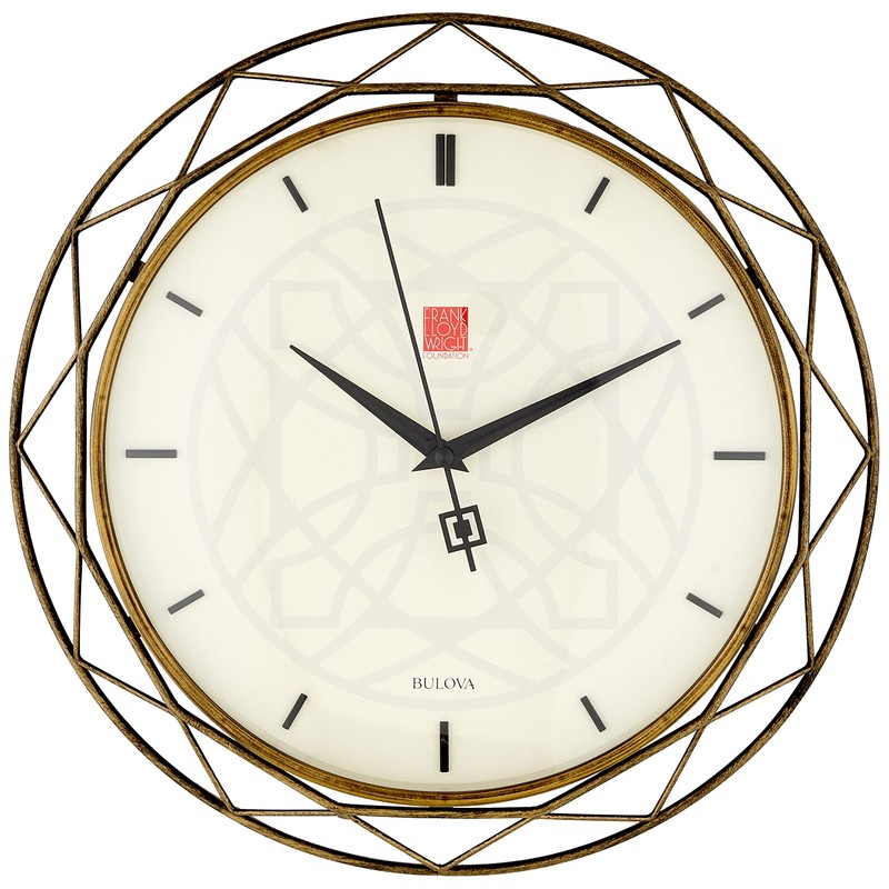 Bulova Clocks C4834 Luxfer Prism 14 Inch Frank Lloyd Wright