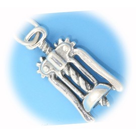 New Wing Corkscrew Wine Bottle Opener 3D 925 Solid Sterling Silver Charm for Everyday Wear and Any Outfit ISLANL02664
