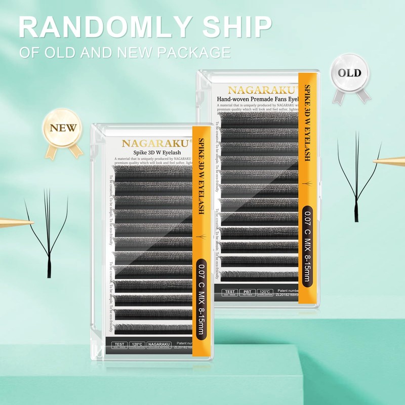 NAGARAKU 3D W Triple Core Eyelash Extensions, Eyelash Extension, Self-Fanning
