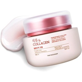 The Face Shop Pomegranate & Collagen - Crema Facial de Granada y Colágeno, 100 ml - Crema reafirmante con efecto lifting y glow - K-beauty coreano original para elasticidad y nutrición profunda